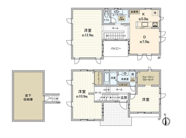 市川市菅野2丁目戸建 間取図(平面図) 市川市菅野2丁目戸建 間取図(平面図)