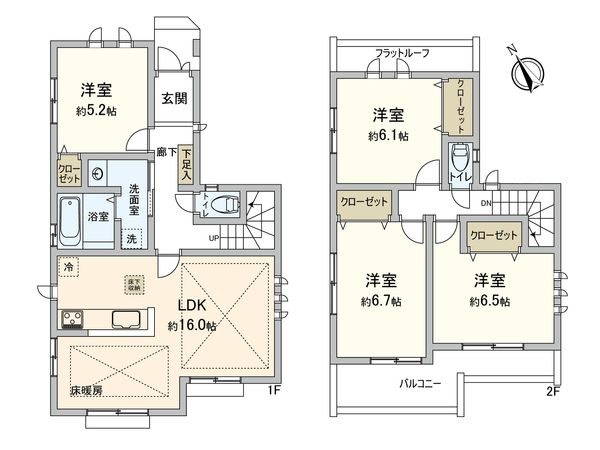 市川市稲荷木1丁目 新築戸建 間取図(平面図)