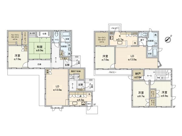 市川市国府台3丁目戸建 間取図(平面図) 市川市国府台3丁目戸建 間取図(平面図)