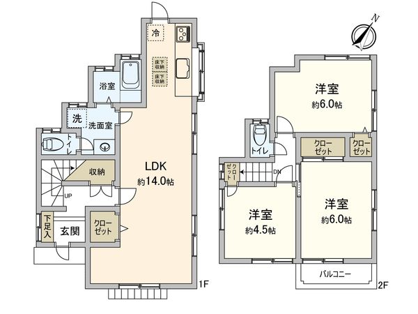 船橋市松が丘2丁目 戸建 間取図(平面図) 船橋市松が丘2丁目 戸建 間取図(平面図)
