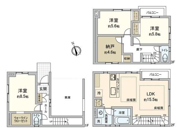 市川市南八幡1丁目新築戸建 間取図(平面図) 市川市南八幡1丁目新築戸建 間取図(平面図)