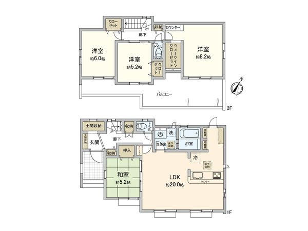 市川市大野町1丁目新築戸建1号棟 間取図(平面図) 市川市大野町1丁目新築戸建1号棟 間取図(平面図)