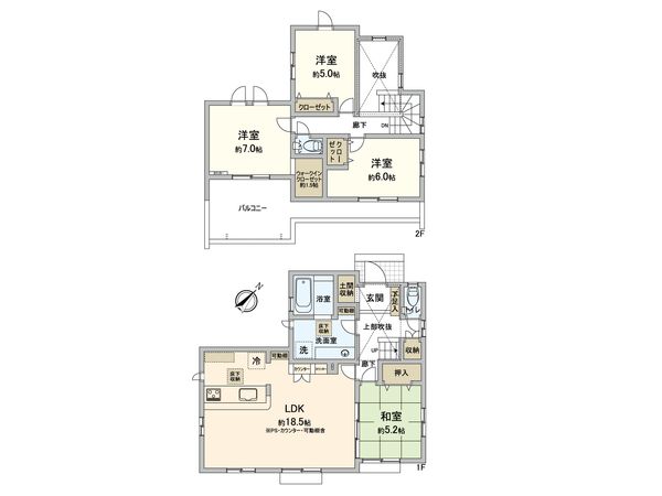 市川市中国分5丁目 新築戸建 間取図(平面図) 市川市中国分5丁目 新築戸建 間取図(平面図)
