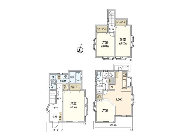 船橋市二宮1丁目 戸建 間取図(平面図) 船橋市二宮1丁目 戸建 間取図(平面図)