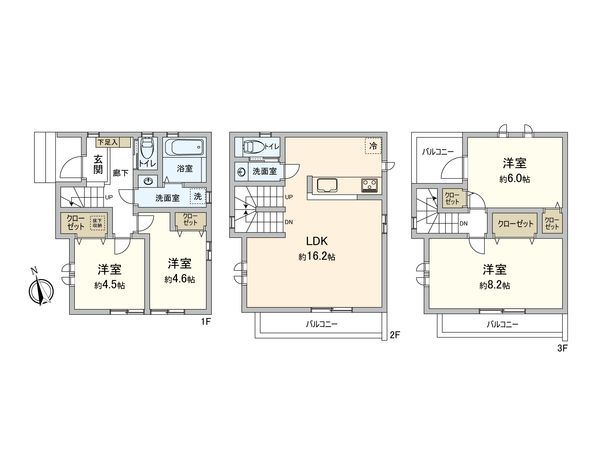 市川市大和田4丁目 新築戸建 A号棟 間取図(平面図) 市川市大和田4丁目 新築戸建 A号棟 間取図(平面図)