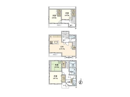 市川市市川3丁目 戸建 間取図(平面図)