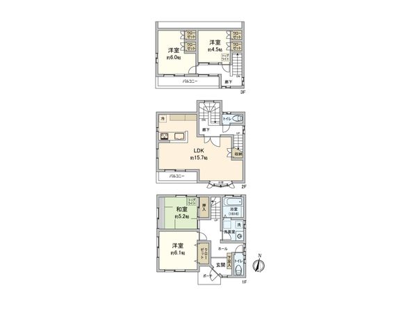 市川市市川3丁目 戸建 間取図(平面図)