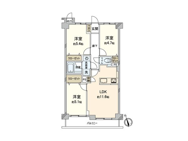 ライオンズコート市川 間取図(平面図)
