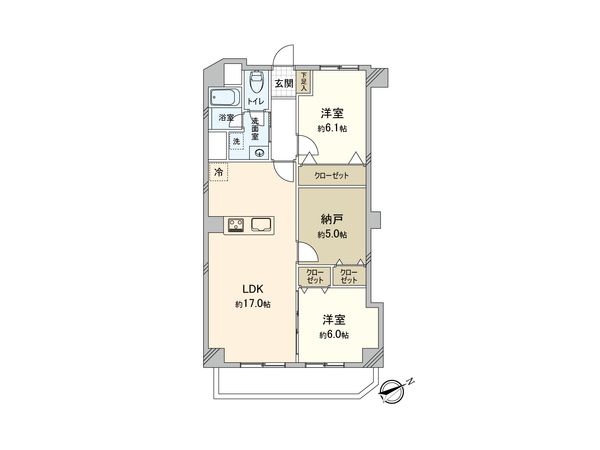 市川江戸川堤マンション 間取図(平面図)