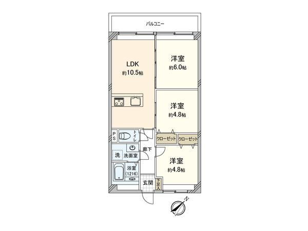 マンションニュー中山 間取図(平面図) マンションニュー中山 間取図(平面図)