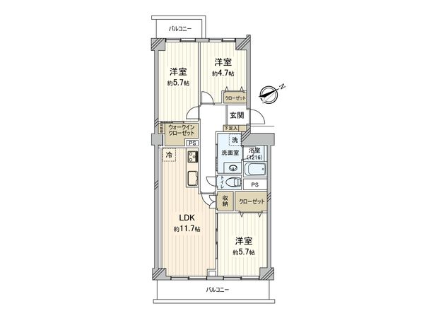 ライオンズマンション市川第2 間取図(平面図) 間取図(平面図)