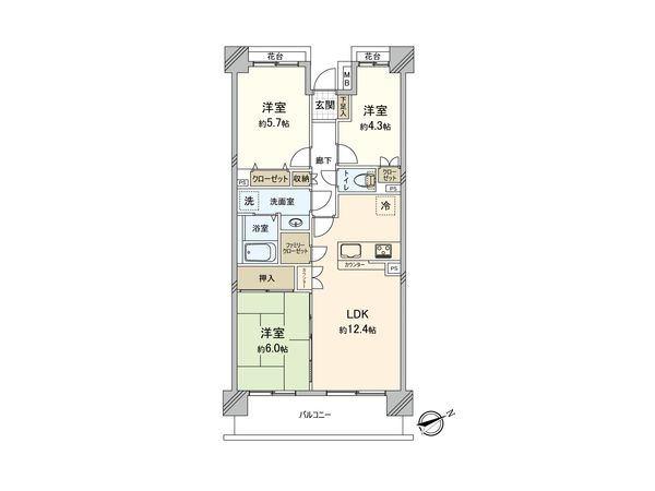 市川東パークホームズ 間取図(平面図) 市川東パークホームズ 間取図(平面図)