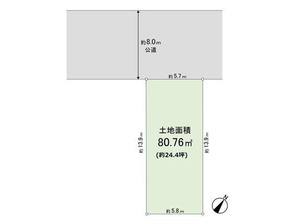 八千代台東1丁目 古家付土地 区画図 八千代台東1丁目 古家付土地 区画図