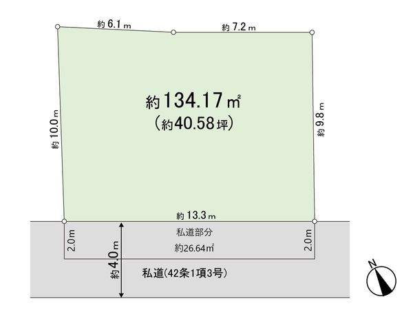 八千代台東1丁目古家付土地 区画図 八千代台東1丁目古家付土地 区画図