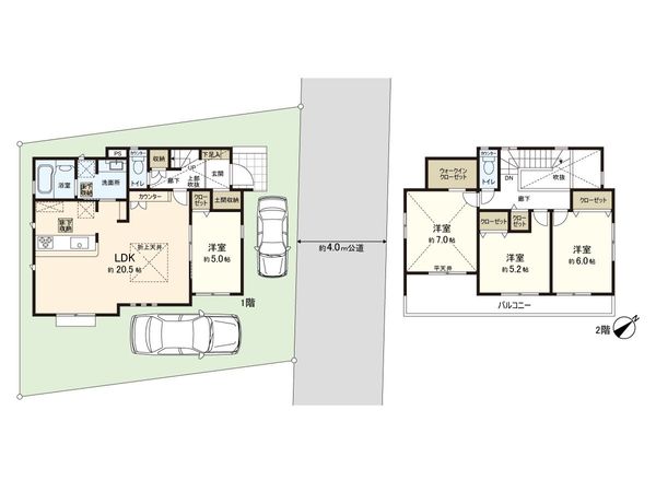 八千代台北8丁目 新築戸建 間取図(平面図) 八千代台北8丁目 新築戸建 間取図(平面図)
