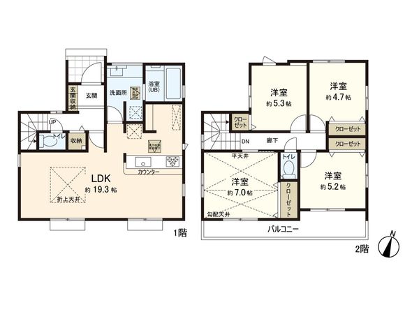 大和田新田 新築戸建 間取図(平面図) 大和田新田 新築戸建 間取図(平面図)