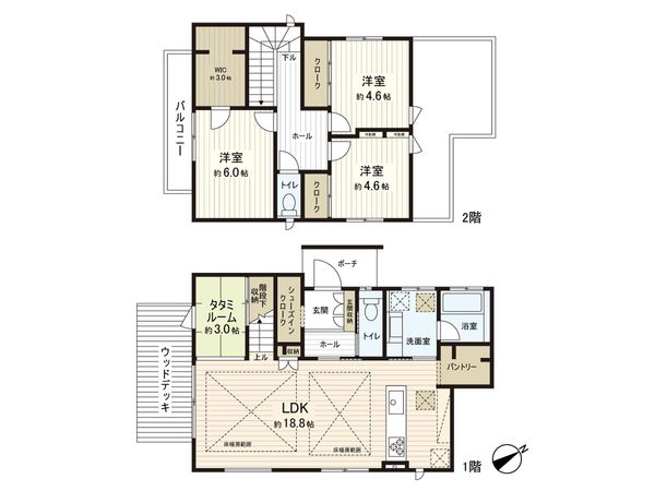 西ユーカリが丘4丁目 戸建 間取図(平面図) 西ユーカリが丘4丁目 戸建 間取図(平面図)