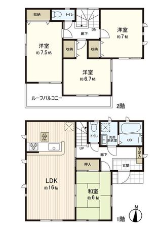 東習志野8丁目 戸建 間取図(平面図)