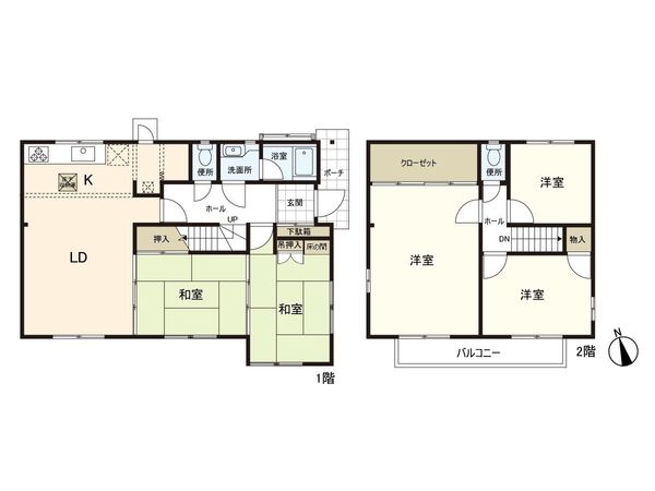 中志津1丁目 戸建 間取図(平面図) 中志津1丁目 戸建 間取図(平面図)