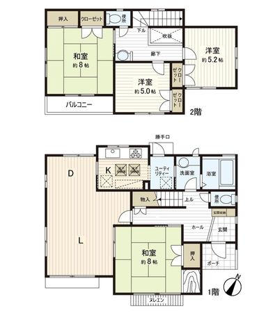 大学町2丁目 戸建 間取図(平面図) 大学町2丁目 戸建 間取図(平面図)