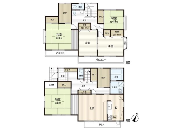 勝田台南3丁目 戸建 間取図(平面図) 勝田台南3丁目 戸建 間取図(平面図)