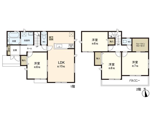 勝田台北2丁目新築戸建1号棟 間取図(平面図)