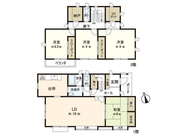 千葉市花見川区横戸町 戸建 間取図(平面図)