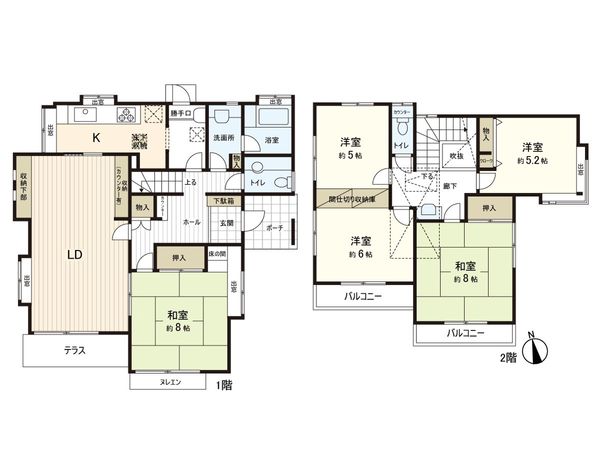佐倉市宮ノ台2丁目 戸建 間取図(平面図) 佐倉市宮ノ台2丁目 戸建 間取図(平面図)