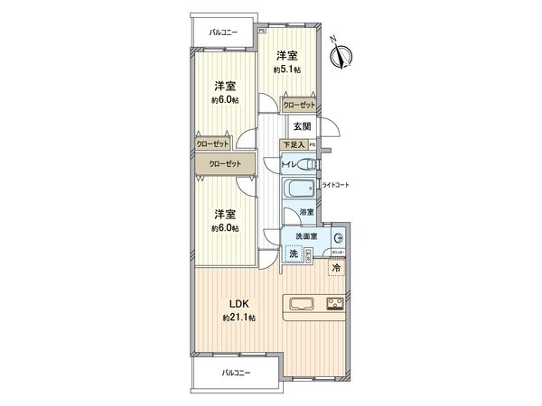 勝田台パークホームズ弐番館 間取図(平面図)