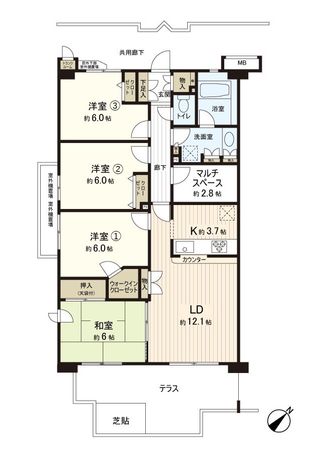 アルファグランデ緑が丘弐番街 間取図(平面図) 間取図(平面図)