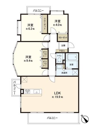 ライフプラザ八千代台 D棟 間取図(平面図) ライフプラザ八千代台 D棟 間取図(平面図)