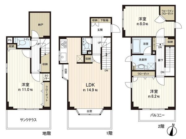 コラボハウス南ユーカリが丘8街区 間取図(平面図)