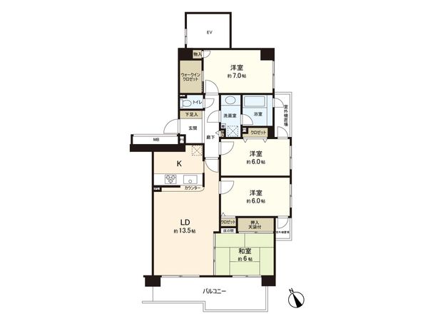 ライネスハイム勝田台 間取図(平面図) 間取図(平面図)