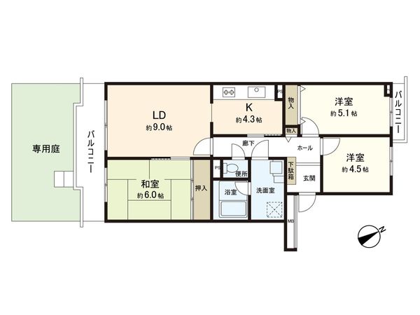 ガーデンコート八千代台 6号棟 間取図(平面図)