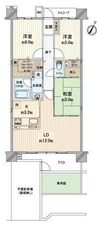 デュオヒルズ北習志野 間取図(平面図) デュオヒルズ北習志野 間取図(平面図)