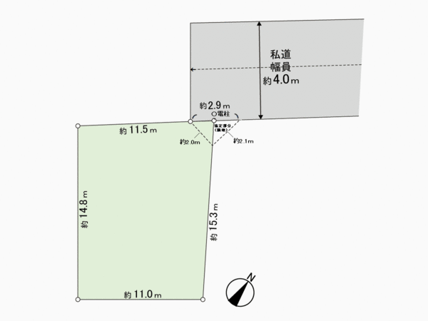 鎌ケ谷市中央２丁目　土地 地形図