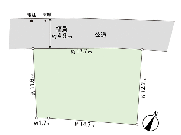 鎌ケ谷市東初富3丁目 土地 地形図