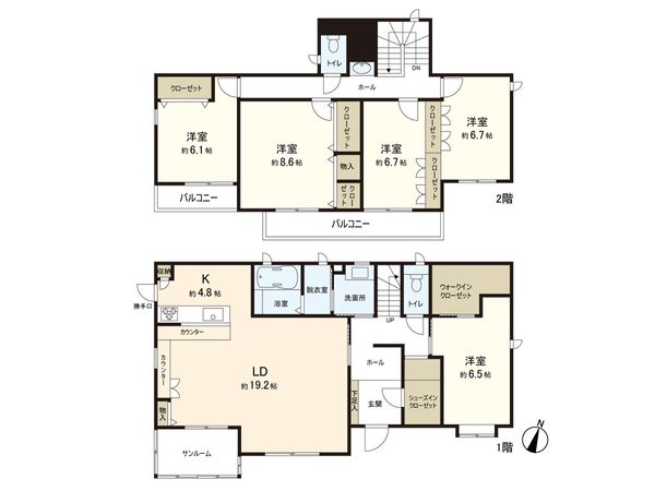 印西市西の原3丁目 戸建 間取図(平面図) 印西市西の原3丁目 戸建 間取図(平面図)
