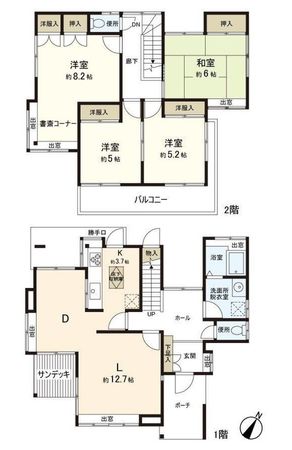 鎌ケ谷市東鎌ケ谷3丁目 戸建 間取図(平面図) 鎌ケ谷市東鎌ケ谷3丁目 戸建 間取図(平面図)