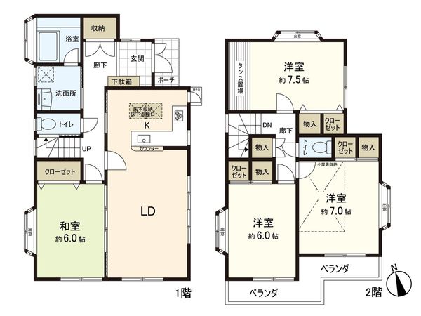 鎌ケ谷市北中沢3丁目 戸建 間取図(平面図) 間取図(平面図)