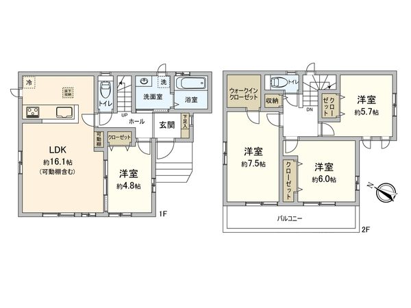 鎌ケ谷市丸山2丁目 新築戸建 間取図(平面図) 間取図(平面図)