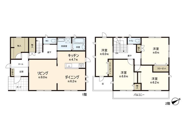 千葉市美浜区磯辺3丁目 戸建 間取図(平面図)