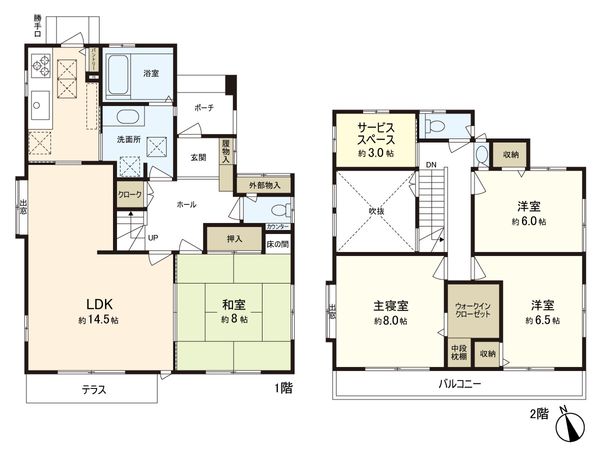 鎌ケ谷市南初富1丁目 定期借地戸建 間取図(平面図) 鎌ケ谷市南初富1丁目 定期借地戸建 間取図(平面図)