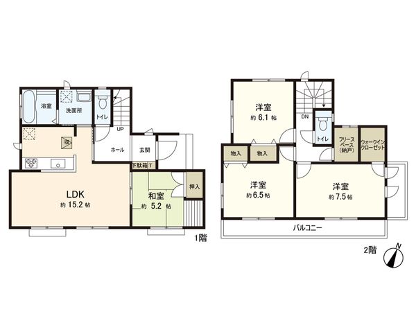 柏市南逆井4丁目 戸建 間取図(平面図)