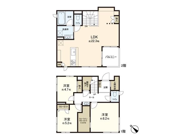 印西市牧の原4丁目 戸建 間取図(平面図)