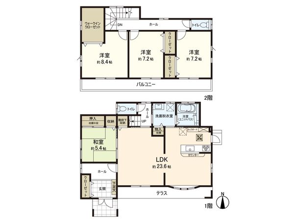 印西市西の原2丁目 戸建 間取図(平面図)
