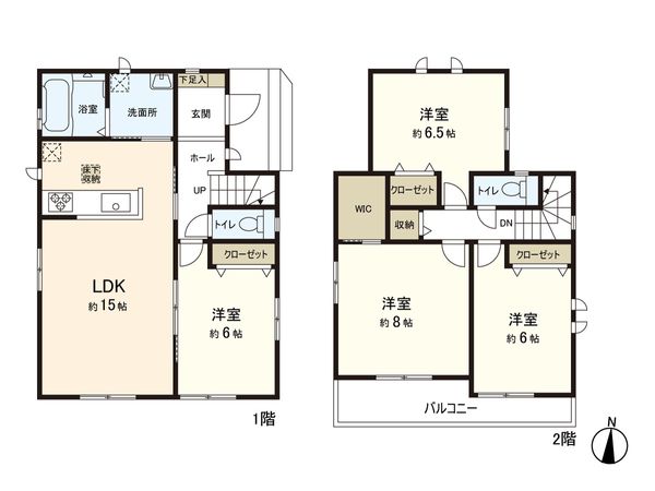 鎌ケ谷市鎌ケ谷2丁目 新築戸建 2号棟 間取図(平面図) 鎌ケ谷市鎌ケ谷2丁目 新築戸建 2号棟 間取図(平面図)