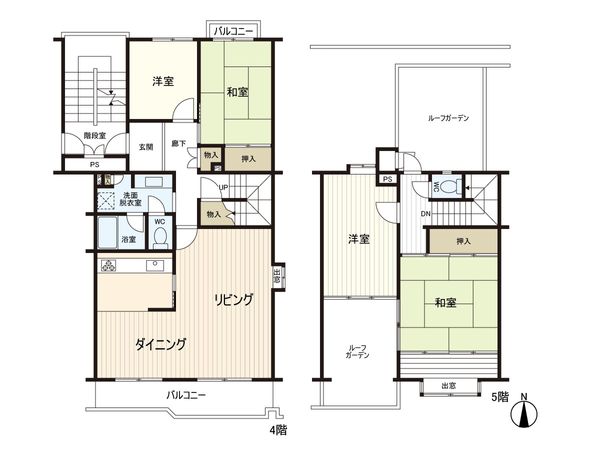 大山口住宅第2-4-4号棟 間取図(平面図) 大山口住宅第2-4-4号棟 間取図(平面図)