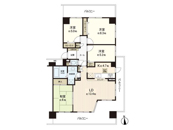 エヴァーグリーンアペックス 7番館 間取図(平面図)