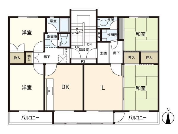 清水口第1住宅第1-5-14号棟 間取図(平面図)